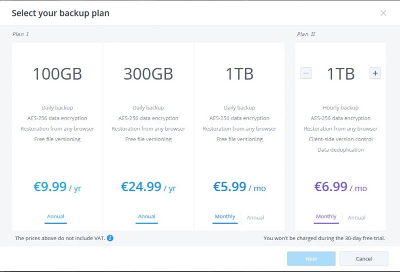 Synology C2 Plans and Costs