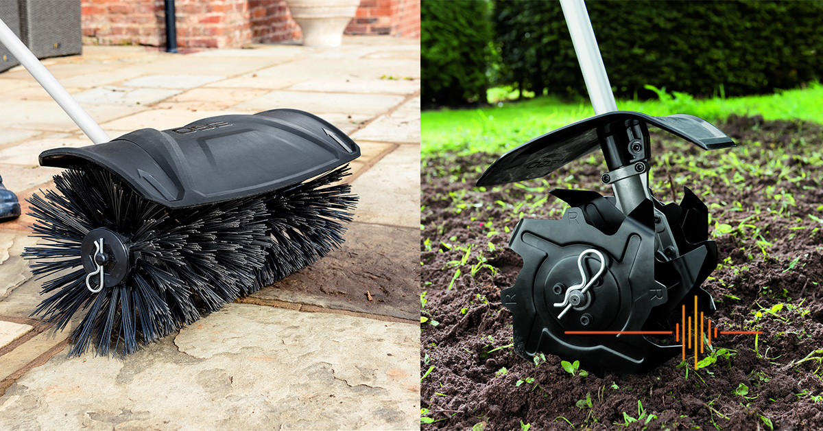 EGO MultiTool – The EGO Bristle Brush and EGO Cultivator – Quick Work for Pavements and Garden