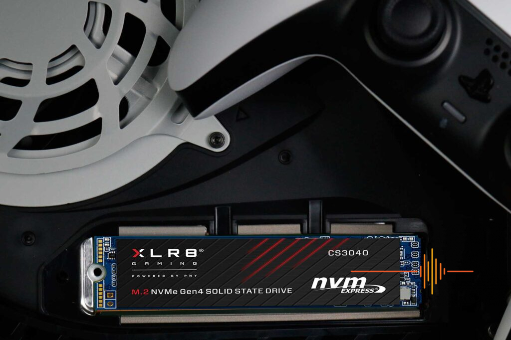 PNY XLR8 CS3040 Gen 4 SSD in PS5™ SSD slot