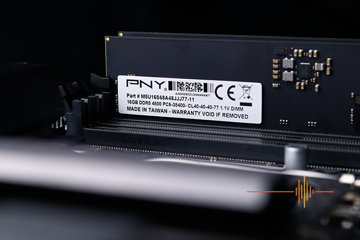 PNY DDR5 DRAM on motherboard
