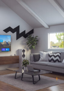 Shapes Ultra Black Triangles Living Room Off