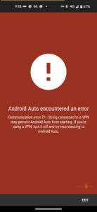 Android Auto error