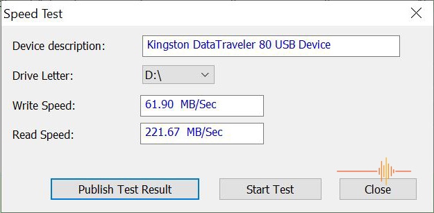 Kingston DataTraveler 80 M transfer speed