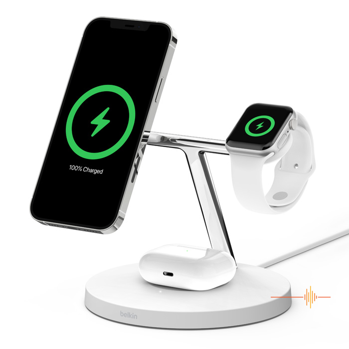 BoostCharge Pro3-in-1 Wireless Charger with Official MagSafe Charging 15W