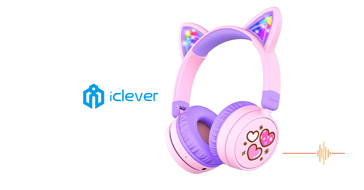 iClever Kids Headphones with cat ears, human child approved